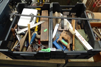 Lot 4535 - Two plastic trays of various hand tools...