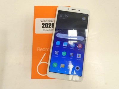Lot 2029 - Redmi 6 32GB Gold smartphone with box and cable