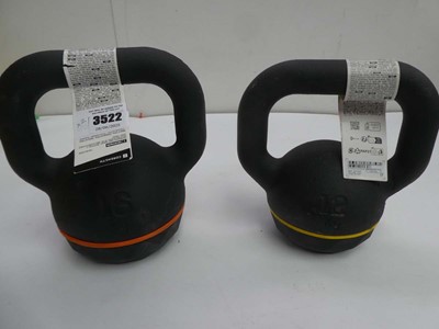Lot 3522 - 16kg & 12kg kettlebells