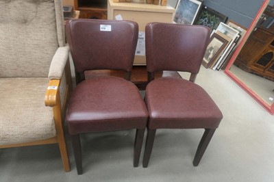 Lot 5116 - Pair of leather effect dining chairs