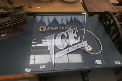 Lot 5137 - Fosters ice beer illuminated advertising sign