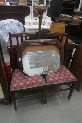 Lot 5145 - Pair of oak dining chairs with drop in seats