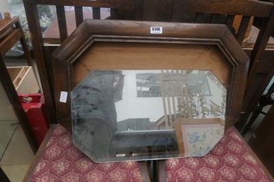 Lot 5146 - Octagonal mirror in oak frame