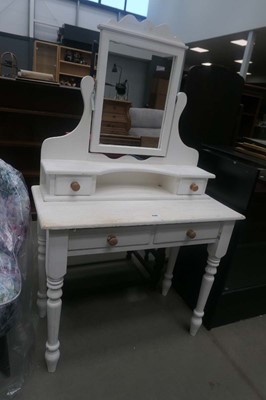 Lot 5162 - Cream painted pine dressing table with swing...