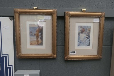 Lot 5039 - Pair of prints of nude figures