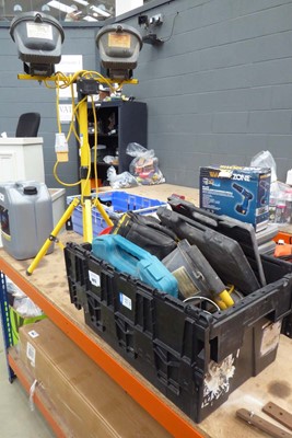 Lot 4673 - Black crate of various power and hand tools,...