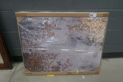 Lot 5045 - 2 modern abstract wall hangings in blue and beige