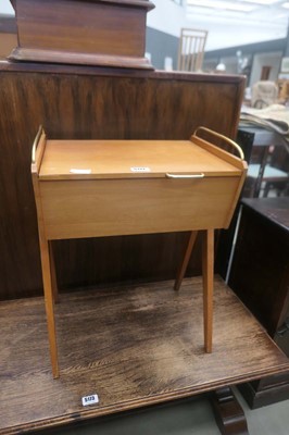Lot 5172 - Beech and teak cantilever sewing box