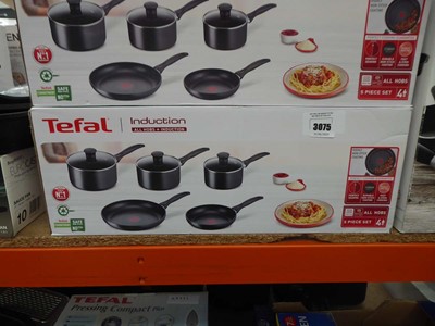 Lot 3075 - Tefal induction cookware set