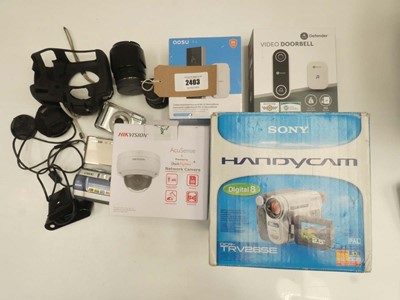 Lot 2403 - Sony Handycam RV265E, 2x video doorbells,...