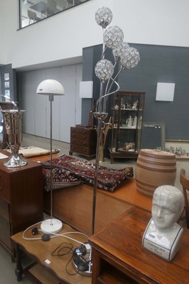 Lot 5084 - Five branch brushed metal floor lamp