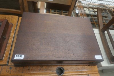Lot 5091 - Oak cutlery canteen
