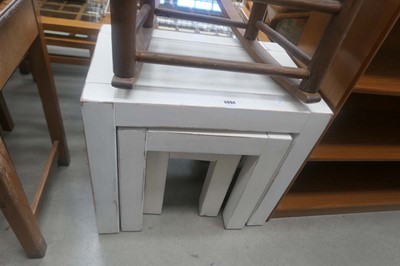 Lot 5094 - Painted nest of 3 pine tables