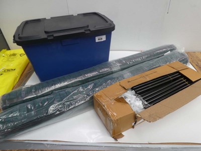 Lot 3529 - 55L storage box, 2 large door mats and fabric...