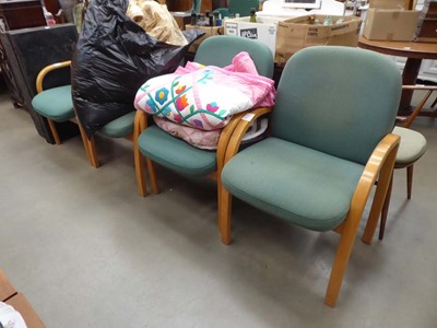Lot 5290 - 4 reception room beech armchairs