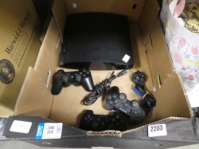 Lot 2203 - Sony PlayStation III together with controllers