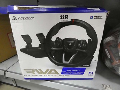 Lot 2213 - Kori RWA racing wheel for PlayStation, boxed