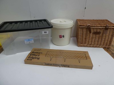 Lot 3535 - Fever-Tree wicker basket, lidded bucket,...