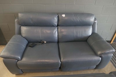 Lot 5360 - Blue leather effect electric reclining 2...