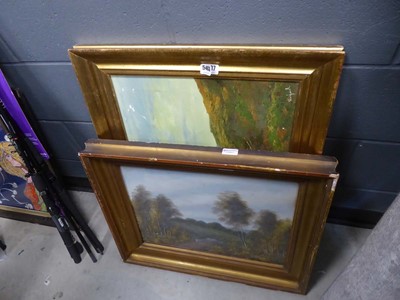 Lot 5463 - Oil on canvas of mountain scenery and stream...
