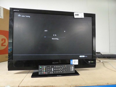 Lot 2281 - Sony Bravia 22 inch TV and DVD player model...