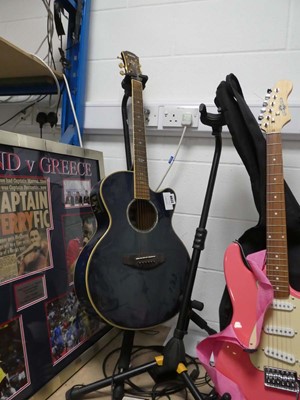 Lot 2298 - Yamaha 6 string electro-acoustic guitar in blue