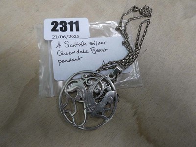 Lot 2311 - Scottish silver quendale beast pendant