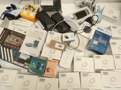 Lot 2407 - Mixed lot to include LED lights, adapters,...