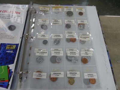 Lot 2351 - Folder containing various coins and banknotes