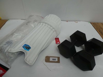 Lot 3546 - Pair of New Balance burn batting pads Size AR...
