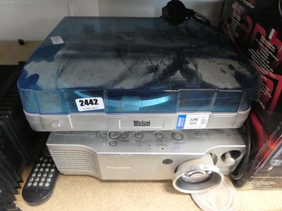 Lot 2442 - Tevion turntable with a Panasonic projector