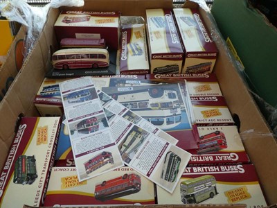 Lot 2368 - Box of Great British buses many in original...