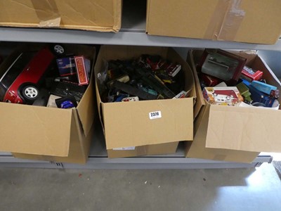 Lot 2376 - 3 Boxes containing various diecast vehicles
