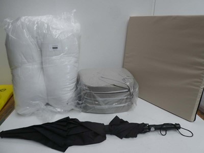 Lot 3554 - Body support pillow, Set of 4 tie on cushion...