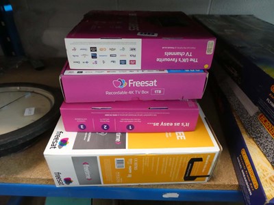 Lot 2399 - 4 Freesat TV box recorders