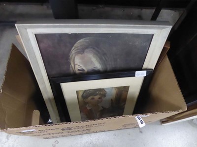 Lot 5510 - Box containing print of Scottish castle, print...