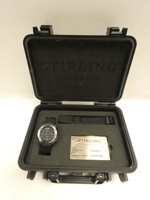 Lot 2043 - Stirling Durrant Black Military watch with...