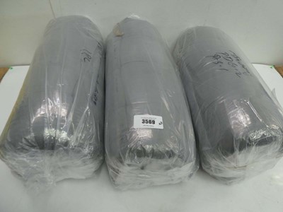 Lot 3569 - 3 grey garden bench tie on seat cushions