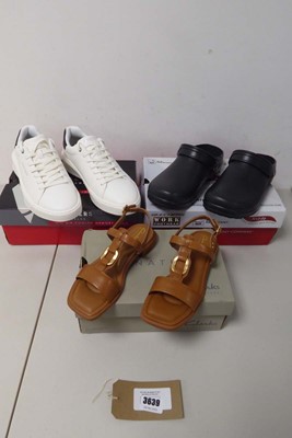 Lot 3639 - Boxed pair of ladies Clarks Ariany Sling, tan...