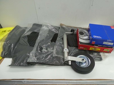 Lot 4609 - Jockey wheel, 2 brake discs and 4 sets of car...