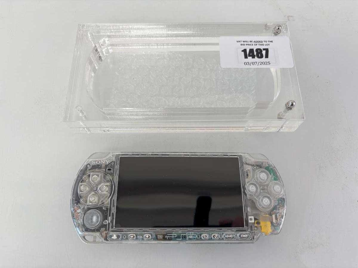 Lot Sony PSP with clear plastic display case
