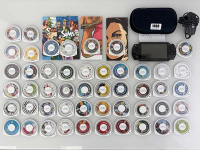 Lot Sony PSP with soft case, charger and 49x games...