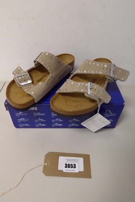 Lot 3653 - Boxed pair of Birkenstock Arizona Rivet Border,...