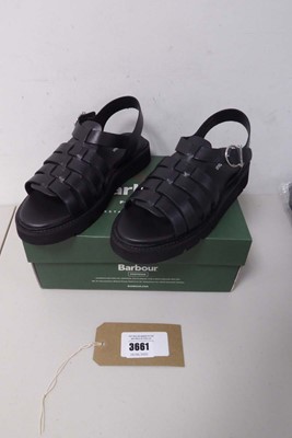 Lot 3661 - Boxed pair of Barbour sandals, black, UK 7