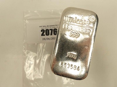 Lot 2076 - Umicore 1kg .999 fine silver bar