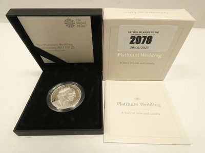 Lot 2078 - 2017 The Platinum Wedding Anniversary £5...