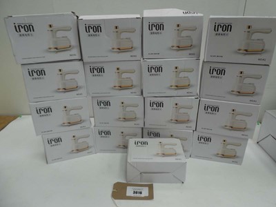 Lot 3616 - 17 x Portable electric irons