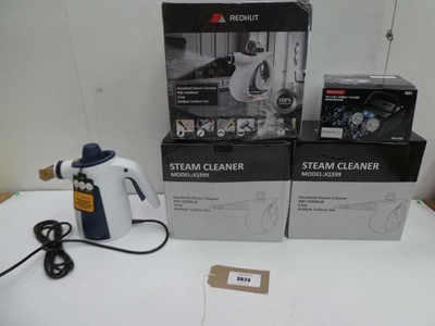 Lot 3624 - 4 steam cleaners and portable bubble machine