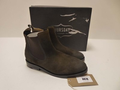 Lot 3678 - Boxed pair of Thursday Everyday dark olive...