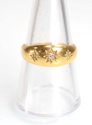 Lot 508 - An early 20th century 18ct yellow gold ring...